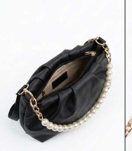 Chic Black Pearl Accent Clutch Bag
