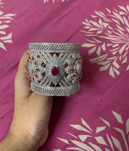 white and ruby diamond bracelet
