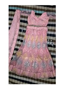 Pink Sequin Lehenga Set