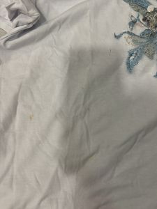 embroidery T-shirt and denim combo small