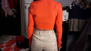 H&amp;M Y2k Orange Butterfly Cardigan