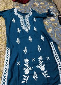Elegant Teal Embroidered Kurta