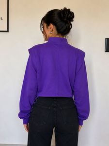 Vibrant Purple Cropped Sweatshirt