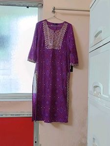 Vibrant Purple Embroidered Kurta Set with Dupatta