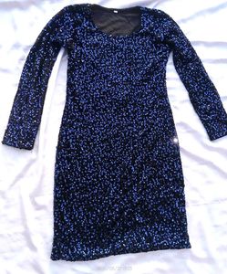 Sparkling Blue Sequin Mini Dress