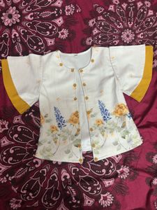 Yellow Embroidered Baby Girl Dress