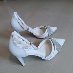 White Sparkle Heels