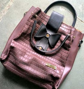 Faux Croc Bow Handbag 👜