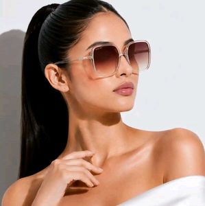Gradient Gold Square Sunglasses