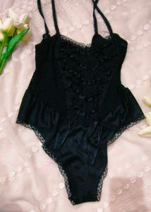 Elegant Black Lace Bodysuit