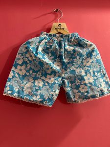 Blue Floral Bow Top