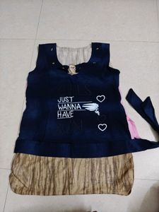 Navy Blue Denim Top