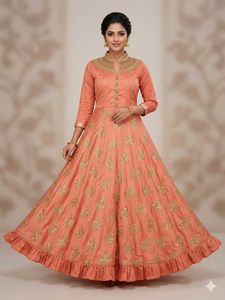 Elegant Peach Anarkali Dress
