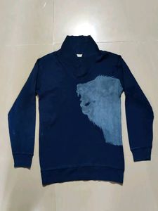 Navy Blue Turtle Neck Sweatshirt