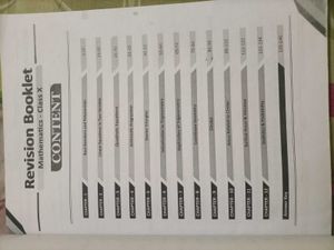 class -x   Maths Revision Booklet