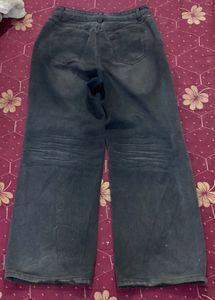 Charcoal Wash Baggy Denim Jeans