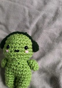 Cute Crochet Green Monster Toy