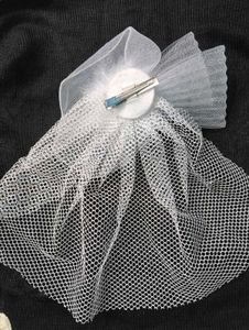 Elegant White Bow Fascinator Hair Clip
