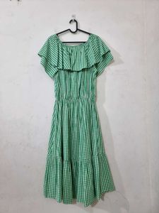 Green Gingham Maxi Dress (Imported 🇰🇷)