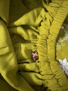 Embroidered Olive Green Ethnic Gown