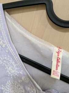 XXL Ombre Purple Embroidered short Kurta
