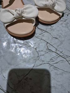 Cute White Bow Sandals