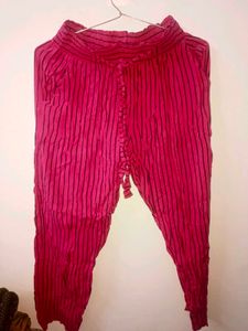 Bright Pink Striped Pants
