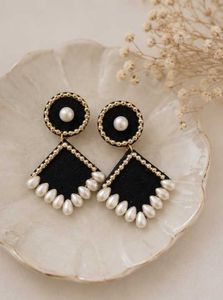 Elegant Black Pearl Drop Earrings