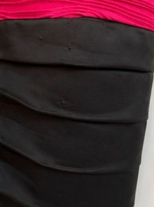 Innocence Pink Black Pearl Neck Bodycon Dress