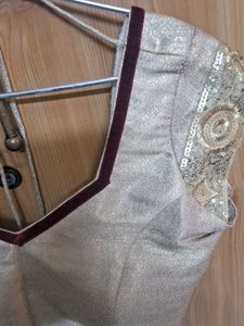 Elegant Beaded Sleeve Blouse