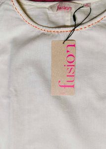Fusion White Embroidered shift Dress