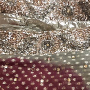 heavily Embroidered Chiffon Brocade saree free gift  with this