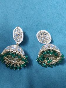 Elegant Green Jhumka Earrings