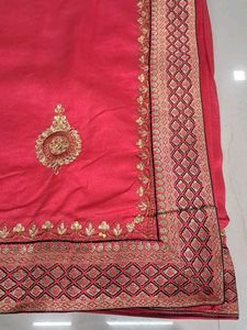 Elegant Red Embroidered Saree