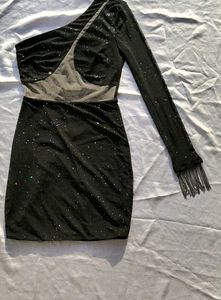rhinestone Sparkly one Shoulder dress