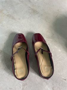 Chic Burgundy Patent Mary Janes