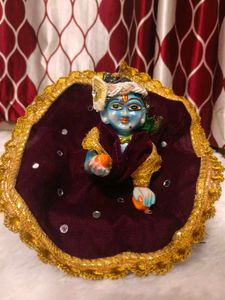 Laduu Gopal  Beautiful Meroon Velvet Dress