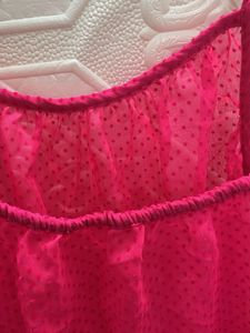 Vibrant Pink Dotted Top