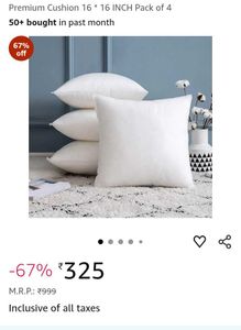 Set of 4 White Square Cushions