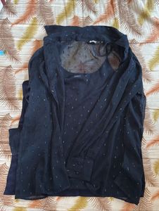 Sheer Embellished blue Top with inner