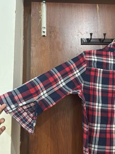 Red &amp; Blue Plaid Tunic Top