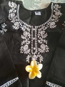 Elegant Black Embroidered Kurta ✨️🦋
