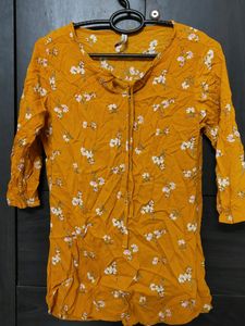 Mustard Floral Top