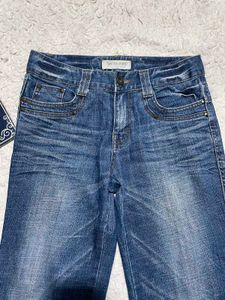 Flared Blue Denim Jeans