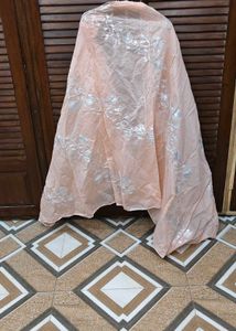 Elegant Peach Kurta with Silver Embellishments