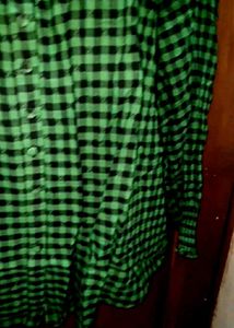 Green Plaid Button-Up Shirt