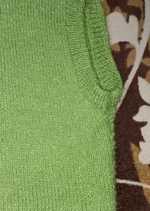 Green Knit V-Neck Sweater