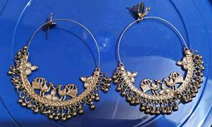 Elegant Peacock Design Hoop Earrings