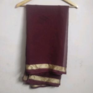 Maroon Dupatta With Golden Borders