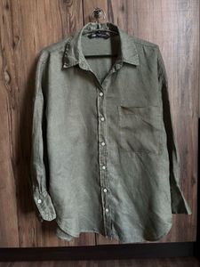 Zara linen Button-Up Shirt